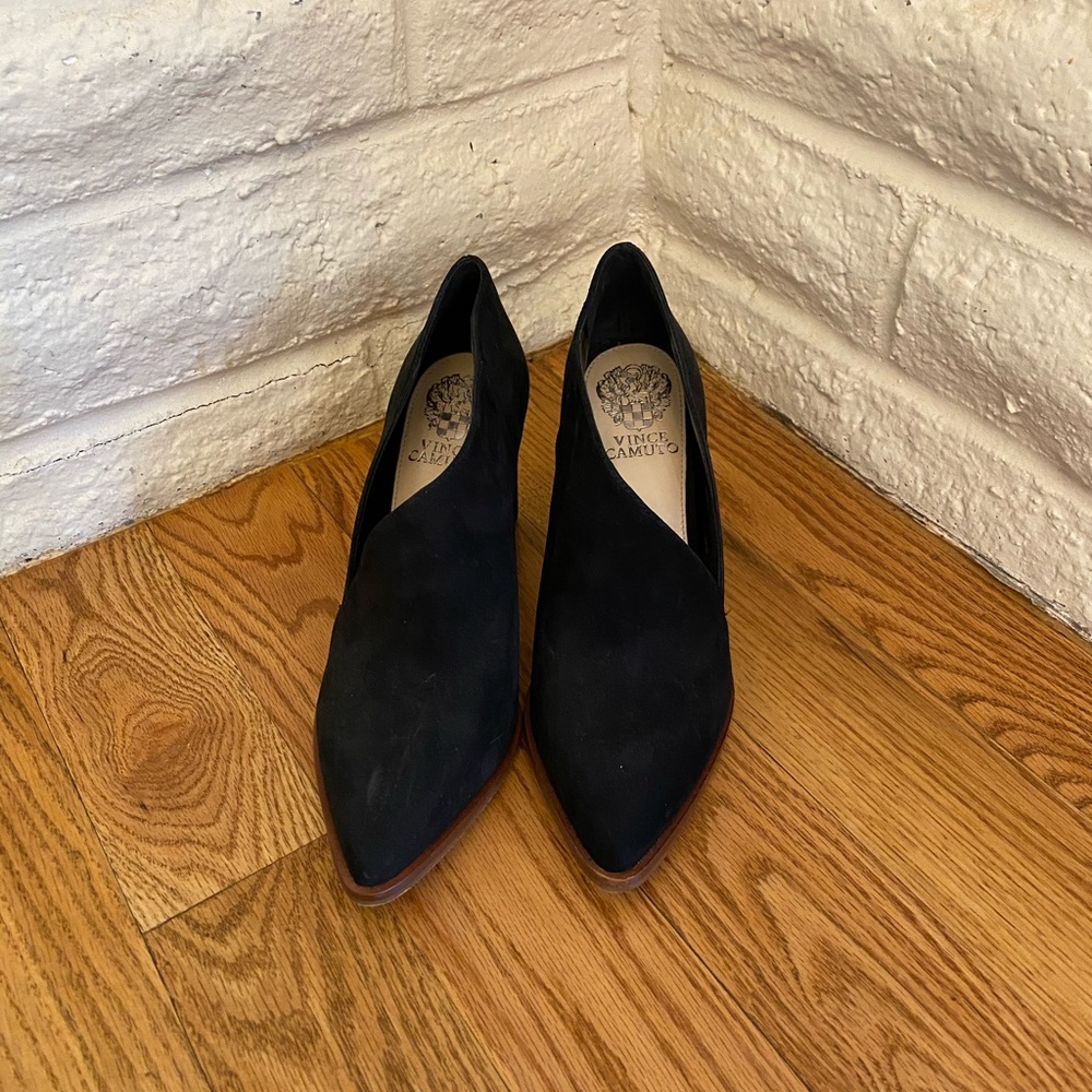 Black suede bootie